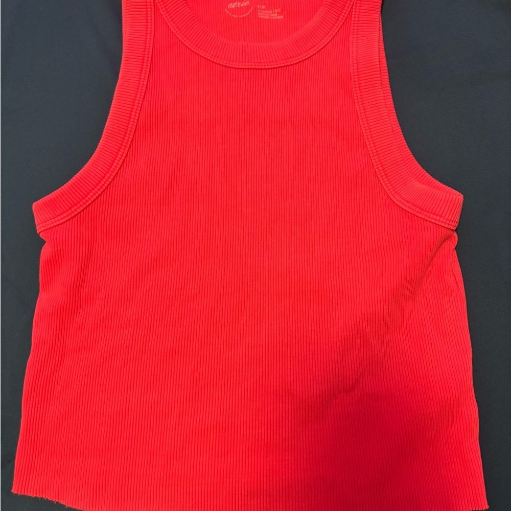 Aerie Neon Pink Ribbed Tank Top